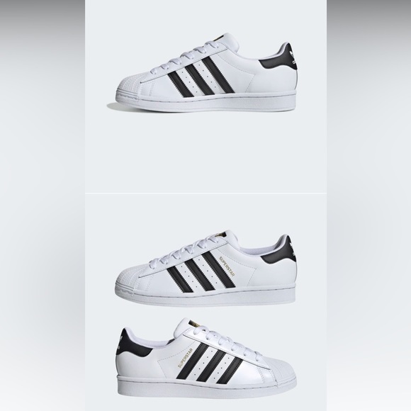 New Adidas Superstar Shoes White with Black Straps Size US 7 - Picture 5 of 11